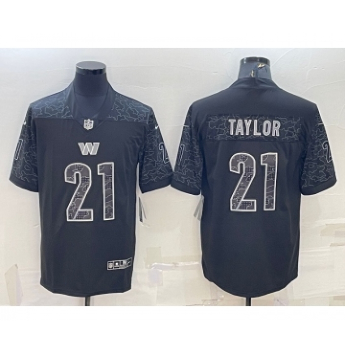 Men's Washington Commanders #21 Sean Taylor Black Reflective Limited Stitched Football Jersey