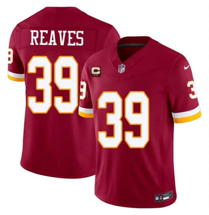 Men's Washington Commanders #39 Jeremy Reaves Burgundy 2026 F.U.S.E. With 2-Star C Vapor Limited Football Stitched Jersey