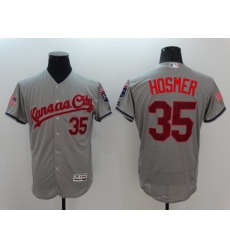 Men's Kansas City Royals #35 Eric Hosmer Gray Fashion Stars & Stripes FlexBase Player Jersey