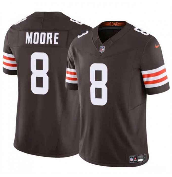 Men's Cleveland Browns #8 Elijah Moore Brown 2023 F.U.S.E Vapor Limited Football Stitched Jersey