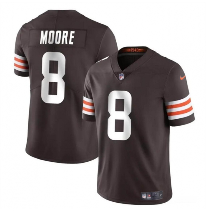 Men's Cleveland Browns #8 Elijah Moore Brown Vapor Limited Football Stitched Jersey