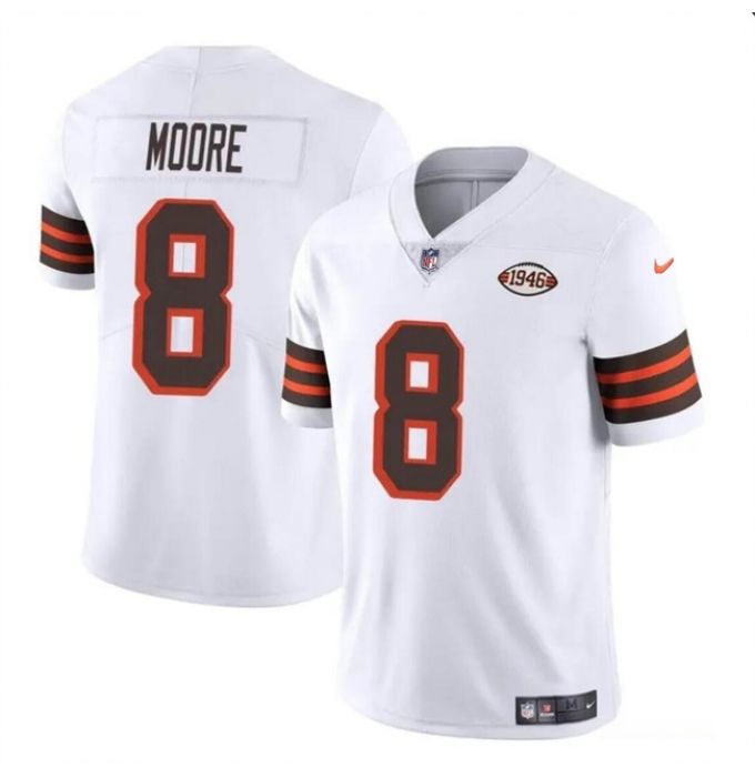 Men's Cleveland Browns #8 Elijah Moore White 1946 Collection Vapor Limited Football Stitched Jersey