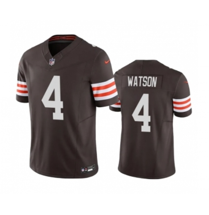 Men's Cleveland Browns #4 Deshaun Watson Brown 2023 F.U.S.E. Vapor Untouchable Limited Stitched Jersey