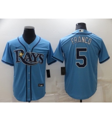 Men's Tampa Bay Rays #5 Wander Franco Blue Stitched Football Jersey