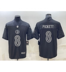 Men's Pittsburgh Steelers #8 Kenny Pickett Black Reflective Limited Stitched Football Jersey