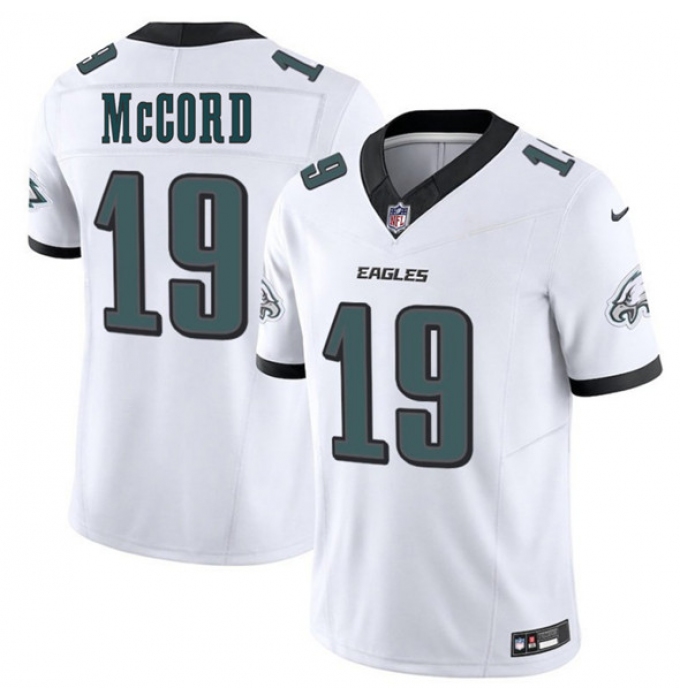 Men's Philadelphia Eagles #19 Kyle McCord White 2025 Draft New F.U.S.E. Vapor Untouchable Limited Football Stitched Jersey