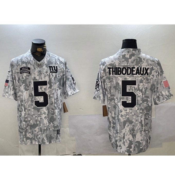 Men's New York Giants #5 Kayvon Thibodeaux Arctic Camo 2024 FUSE Salute to Service Limited Stitched Jersey