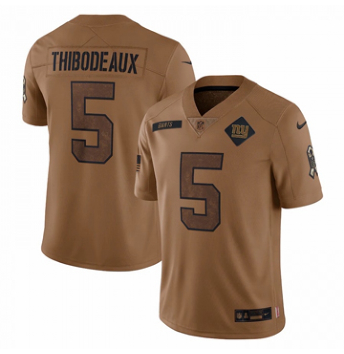 Men's New York Giants #5 Kayvon Thibodeaux Nike Brown 2023 Salute To Service Limited Jersey