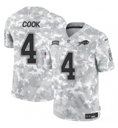 Men's Buffalo Bills #4 James Cook 2024 F.U.S.E. Arctic Camo Salute to Service Limited Football Stitched Jersey