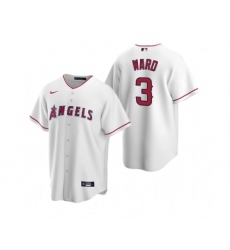 Men's Los Angeles Angels #3 Waylor Ward White Cool Base Stitched Jersey