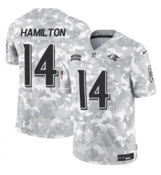 Men's Baltimore Ravens #14 Kyle Hamilton 2024 F.U.S.E. Arctic Camo Salute to Service Limited Football Stitched Jersey