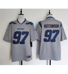 Men's Detroit Lions #97 Aidan Hutchinson Silver 2026 Rivalries Collection Limited Football Stitched Jersey