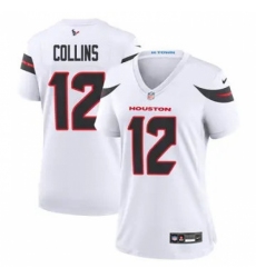 Women Houston Texans #12 Nico Collins White 2024 2nd Alternate F U S E Vapor Stitched Jersey