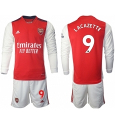 Men 2021-2022 Club Arsenal home red Long Sleeve 9 Soccer Jersey