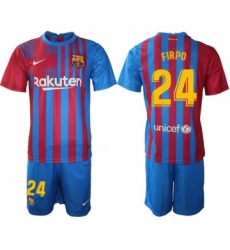 Men 2021-2022 Club Barcelona home blue 24 Nike Soccer Jersey