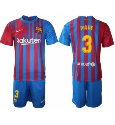 Men 2021-2022 Club Barcelona home blue 3 Nike Soccer Jersey
