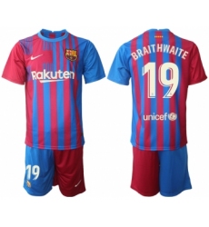 Men 2021-2022 Club Barcelona home red 19 Nike Soccer Jerseys