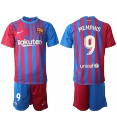 Men 2021-2022 Club Barcelona home red 9 Nike Soccer Jersey