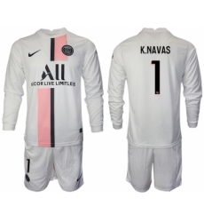 Men 2021-2022 Club Paris St German away white Long Sleeve 1 Soccer Jersey