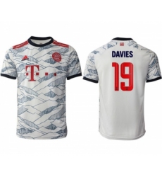 Men's FC Bayern München #19 Alphonso Davies White Away Soccer Jersey
