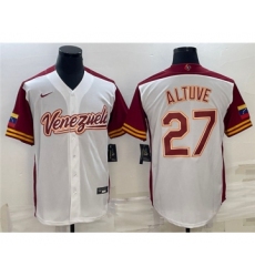 Men's Venezuela Baseball #27 José Altuve 2023 White World Baseball Classic Stitched Jersey