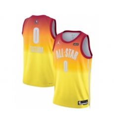 Men's 2023 All-Star #0 Jayson Tatum Orange Game Swingman Stitched Basketball Jersey