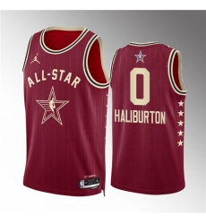 Men's 2024 All-Star #0 Tyrese Haliburton Crimson Stitched Basketball Jersey