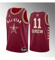 Men's 2024 All-Star #11 DeMar DeRozan Crimson Stitched Basketball Jersey