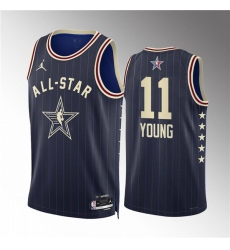 Men's 2024 All-Star #11 Trae Young Crimson Navy Stitched Basketball Jersey