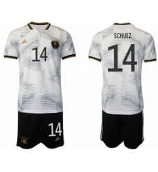 Men's Germany #14 Schulz White Home Soccer Jersey Suit