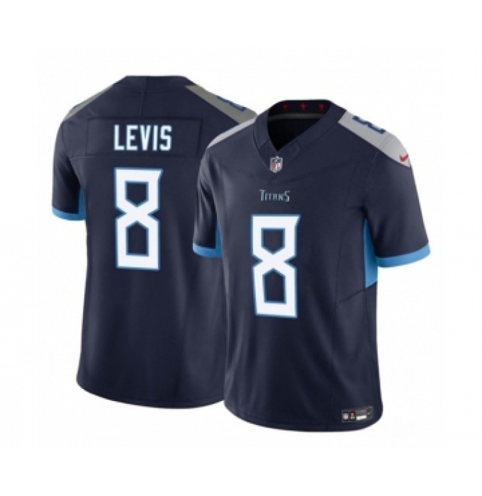 Men's Tennessee Titans #8 Will Levis Navy 2023 F.U.S.E. Vapor Limited Throwback Stitched Jersey