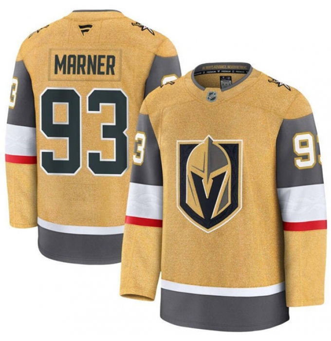 Men's Vegas Golden Knights #93 Mitchell Marner Gold 2024-25 Home Stitched Hockey Jersey