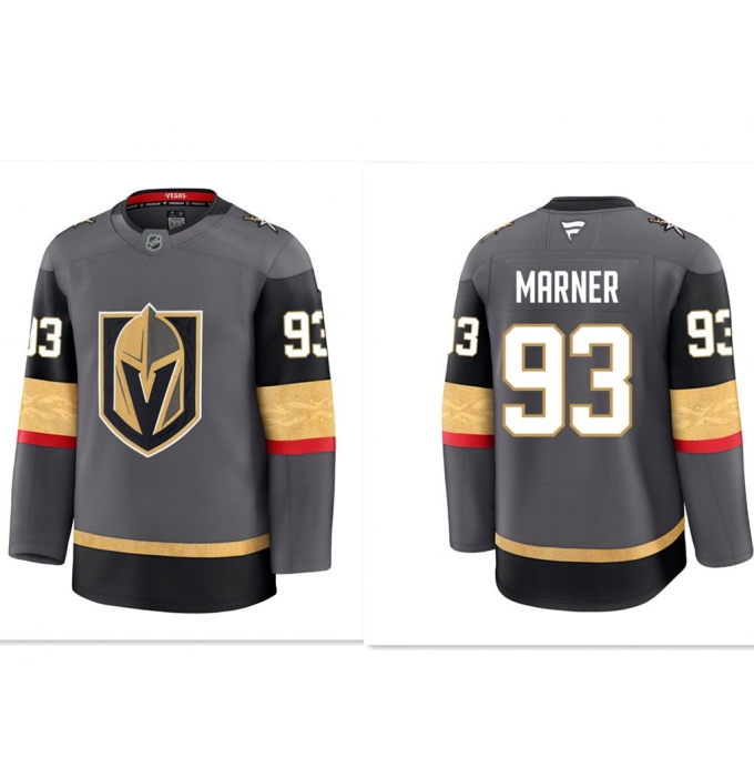 Men's Vegas Golden Knights #93 Mitchell Marner Gray 2024-25 Alternate Stitched Hockey Jersey