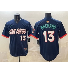 Men's San Diego Padres #13 Manny Machado Obsidian 2026 City Connect Limited Stitched Baseball Jersey