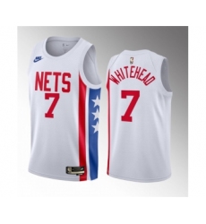 Men's Brooklyn Nets #7 Dariq Whitehead White 2023 Draft Classic Edition Stitched Basketball Jersey