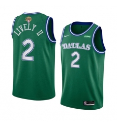 Men's Dallas Mavericks #2 Dereck Lively II Green 2024 Finals Classic Edition Stitched Basketball Jersey