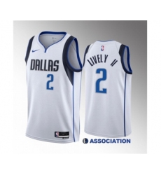 Men's Dallas Mavericks #2 Dereck Lively II White 2023 Draft Association Edition Stitched Basketball Jersey