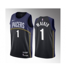 Men's Indiana Pacers #1 Jarace Walker Blue 2023 Draft City Edition Stitched Basketball Jersey