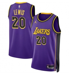 Men's Los Angeles Lakers #20 Maxwell Lewis Purple 2024 Statement Edition Stitched Basketball Jersey