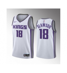 Men's Sacramento Kings #18 Jalen Slawson White 2023 Draft Association Edition Stitched Jersey