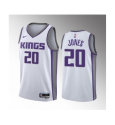 Men's Sacramento Kings #20 Colby Jones White 2023 Draft Association Edition Stitched Jersey