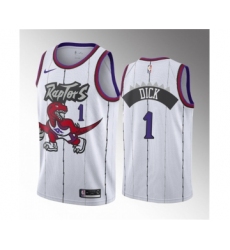 Men's Toronto Raptors #1 Gradey Dick White 2023 Draft Classic Edition Stitched Basketball Jersey