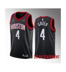 Men's Houston Rockets #4 Jalen Green Black 2023 Statement Edition Stitched Basketball Jersey