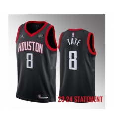 Men's Houston Rockets #8 Jae'Sean Tate Black 2023 Statement Edition Stitched Basketball Jersey