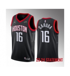 Men's Houston Rockets #16 Usman Garuba Black 2023 Statement Edition Stitched Basketball Jersey