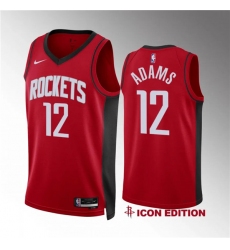 Men's Houston Rockets #12 Steven Adams Red Icon Edition Stitched Jersey