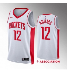 Men's Houston Rockets #12 Steven Adams White Association Edition Stitched Jersey