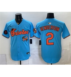 Men's Baltimore Orioles #2 Gunnar Henderson Blue With Vapor Premier Limited Stitched Baseball Jersey