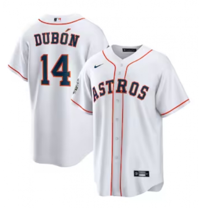 Men's Houston Astros #14 Mauricio Dubón Nike White Home Replica Player Jersey