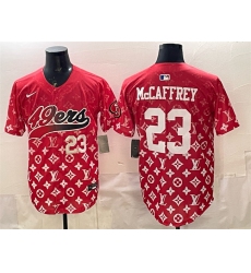 Men's San Francisco 49ers #23 Christian McCaffrey Red Limited Stitched Baseball Jersey
